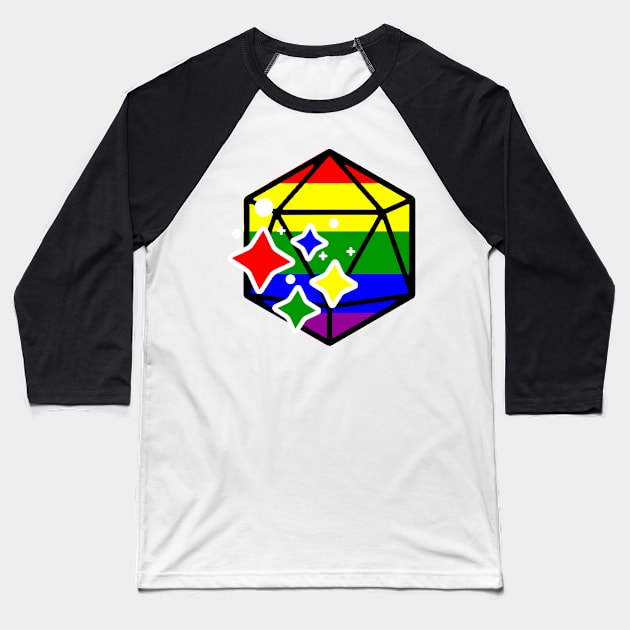 Pride Sparkle D20 Baseball T-Shirt by MimicGaming